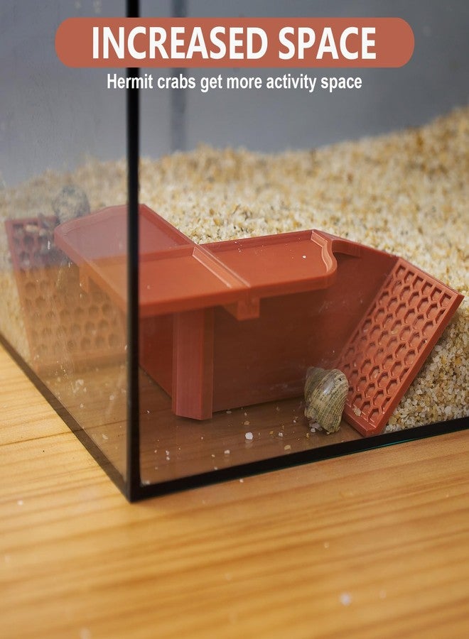 ركن كهف مخبأ سرطان البحر الناسك تحت الأرض من سويرج، 3 في 1 ملحقات تسلق متعددة الأشكال لسرطان البحر الناسك، ملحقات حوض الزواحف للوزغة والضفدع والسلحفاة - Image 5